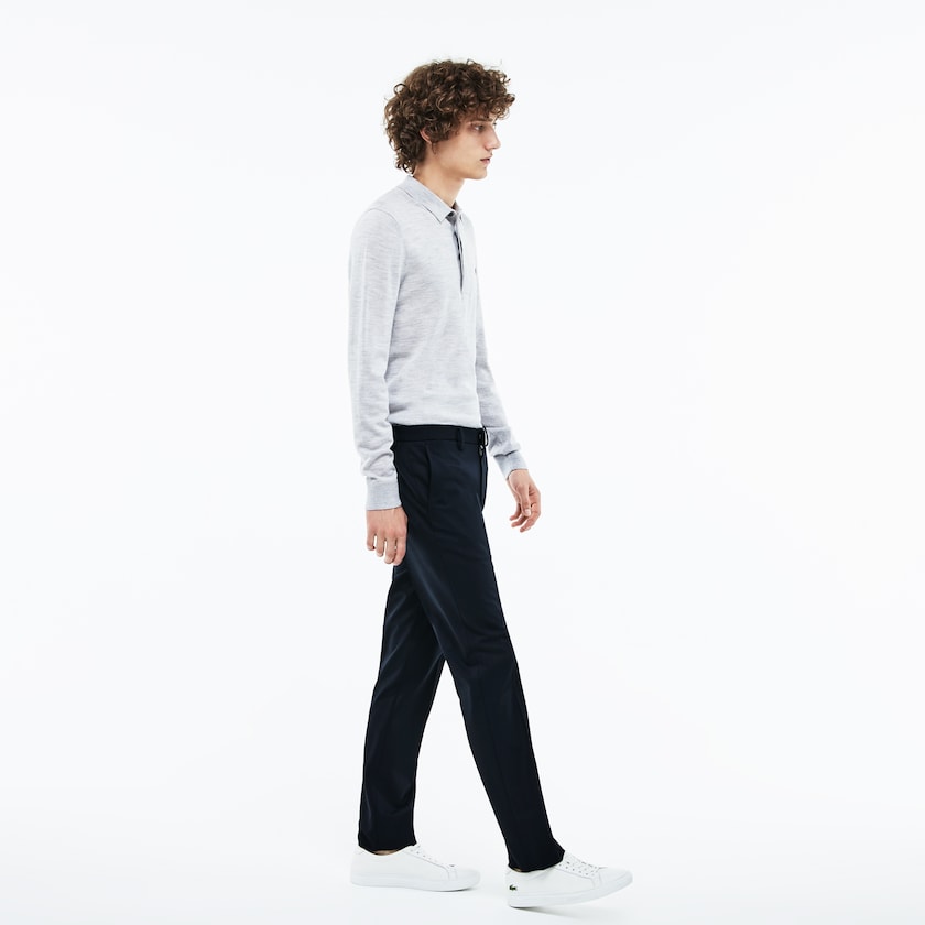 Calças Azul Marinho Azuis Masculino Lacoste Slim Fit Stretch Twill Chino PL3-17801H1
