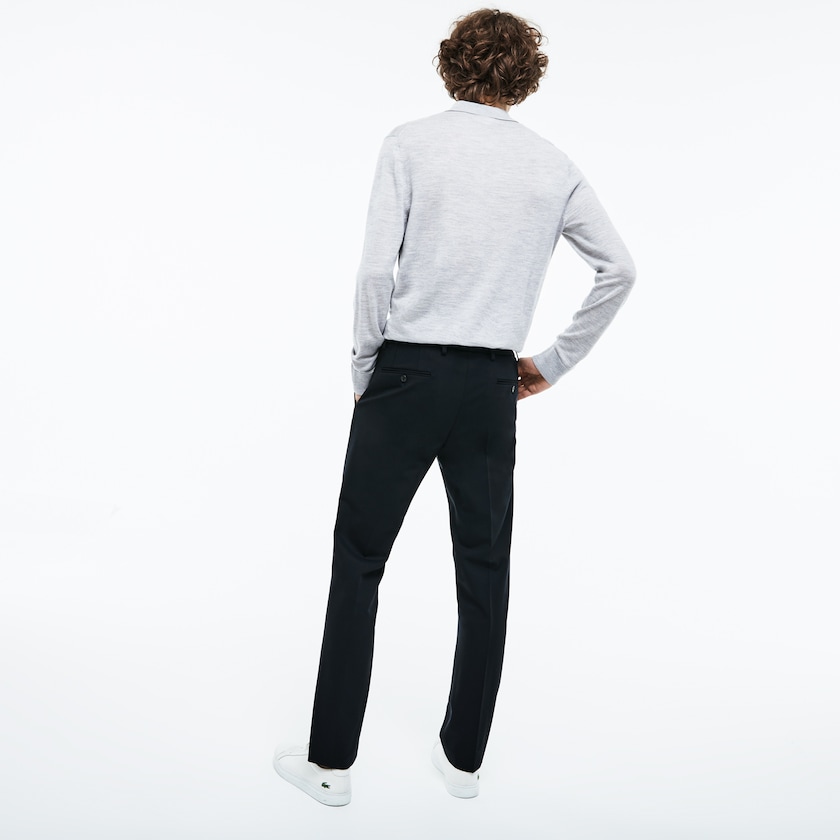 Calças Azul Marinho Azuis Masculino Lacoste Slim Fit Stretch Twill Chino PL3-17801H1