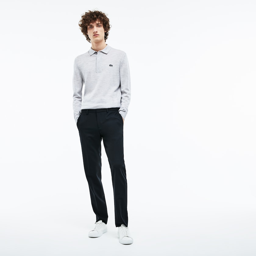 Calças Azul Marinho Azuis Masculino Lacoste Slim Fit Stretch Twill Chino PL3-17801H1