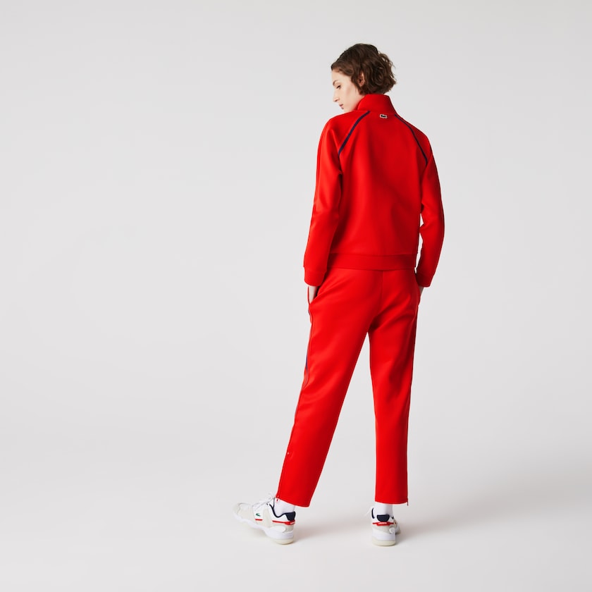 Calças Vermelhas Azuis Vermelhas Feminino Lacoste Straight Cut Contrast Bands Tracksuit RR5-46904L8