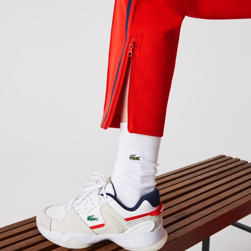 Calças Vermelhas Azuis Vermelhas Feminino Lacoste Straight Cut Contrast Bands Tracksuit RR5-46904L8