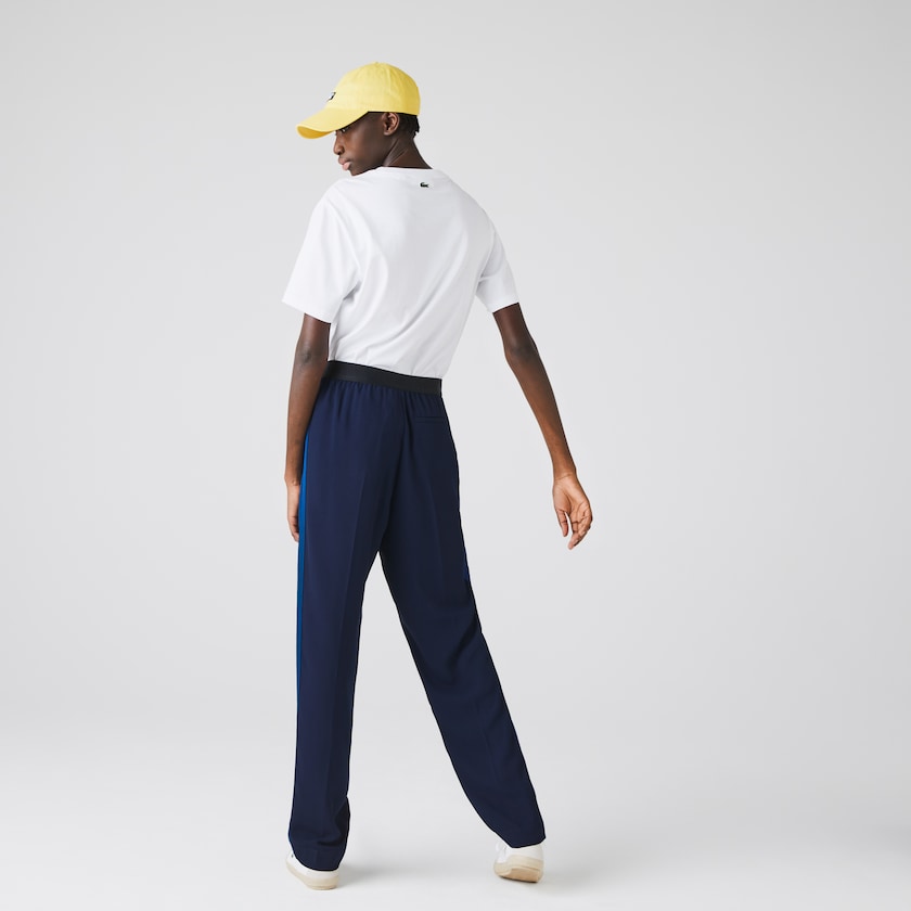 Calças Azul Marinho Azuis Azuis Feminino Lacoste Twill Flared LI1-77207C1