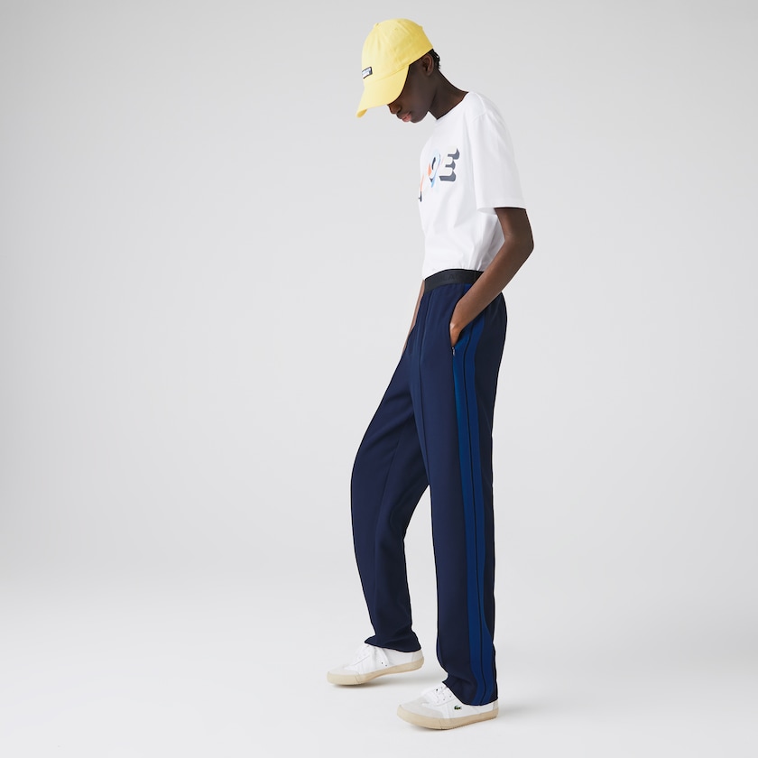 Calças Azul Marinho Azuis Azuis Feminino Lacoste Twill Flared LI1-77207C1