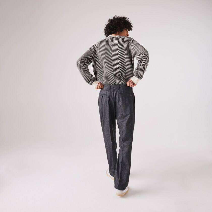 Calças Cinzentas Cinzentas Masculino Lacoste Virgin Wool And Cashmere Blend Pleated Chino XR8-37903Y9