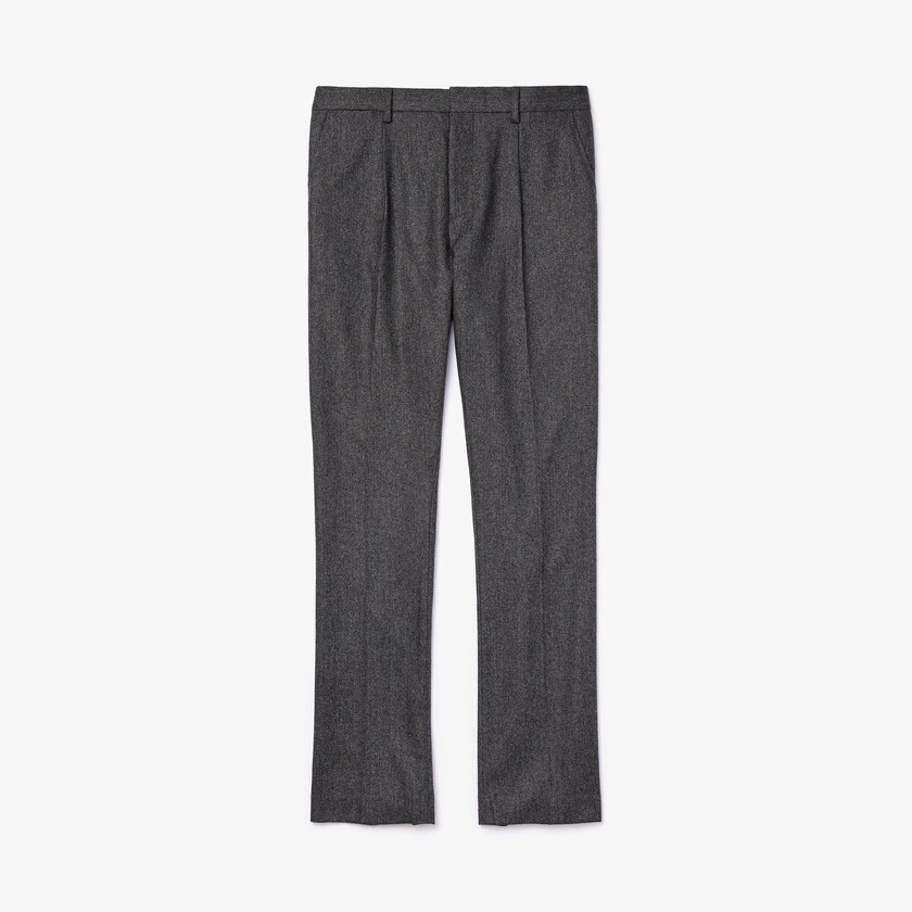 Calças Cinzentas Cinzentas Masculino Lacoste Virgin Wool And Cashmere Blend Pleated Chino XR8-37903Y9