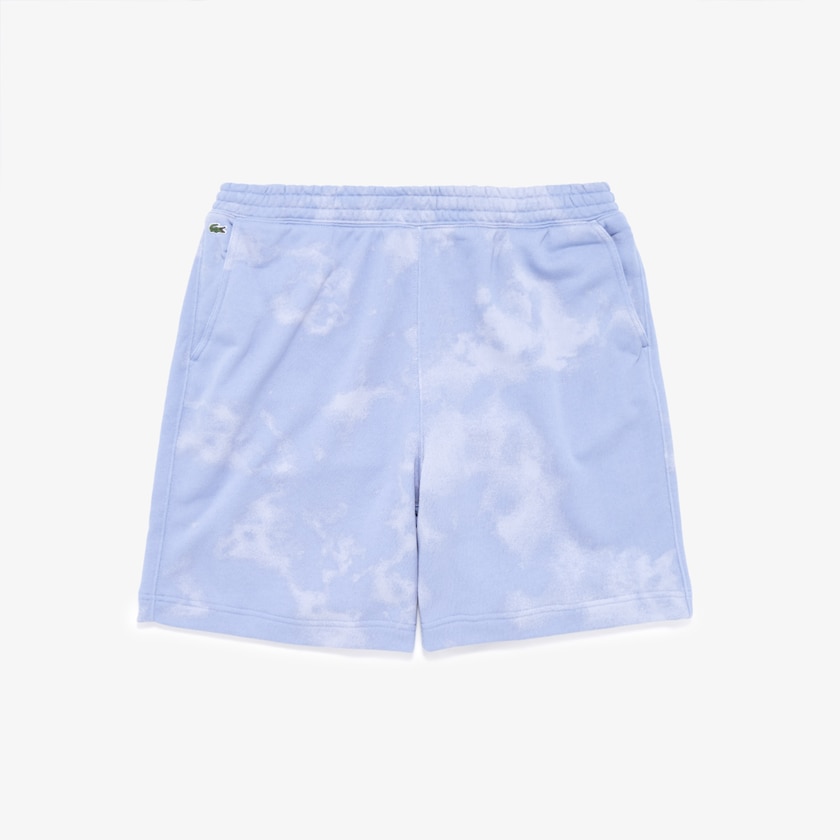 Calção Roxo Masculino Lacoste LIVE Tie-Dye Print Cotton Fleece Bermudas IO3-45554J5