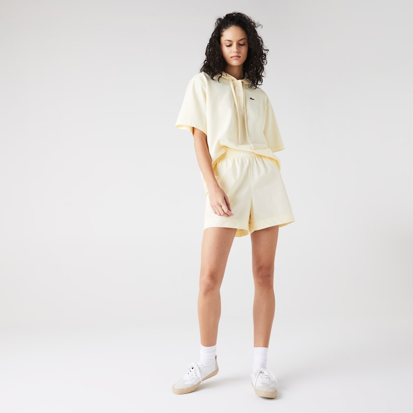Calção Amarelas Feminino Lacoste Light Cotton Poplin BU4-63756F2