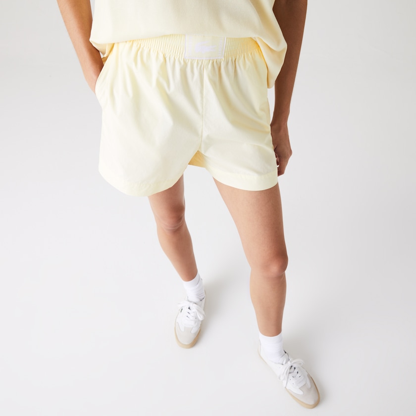 Calção Amarelas Feminino Lacoste Light Cotton Poplin BU4-63756F2