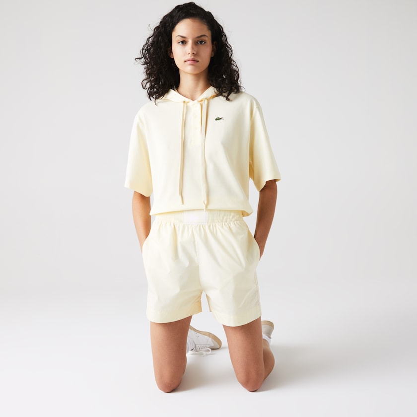Calção Amarelas Feminino Lacoste Light Cotton Poplin BU4-63756F2