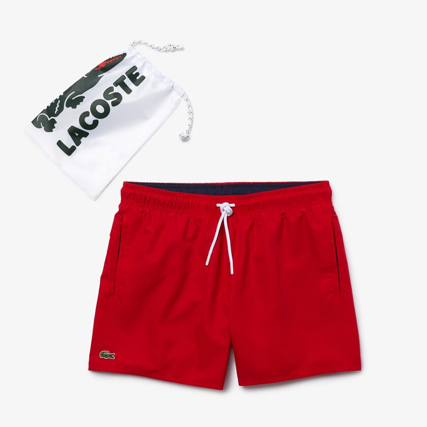 Calção Vermelhas Azul Marinho Azuis Masculino Lacoste Light Quick-Dry Swim QN0-98819Z0