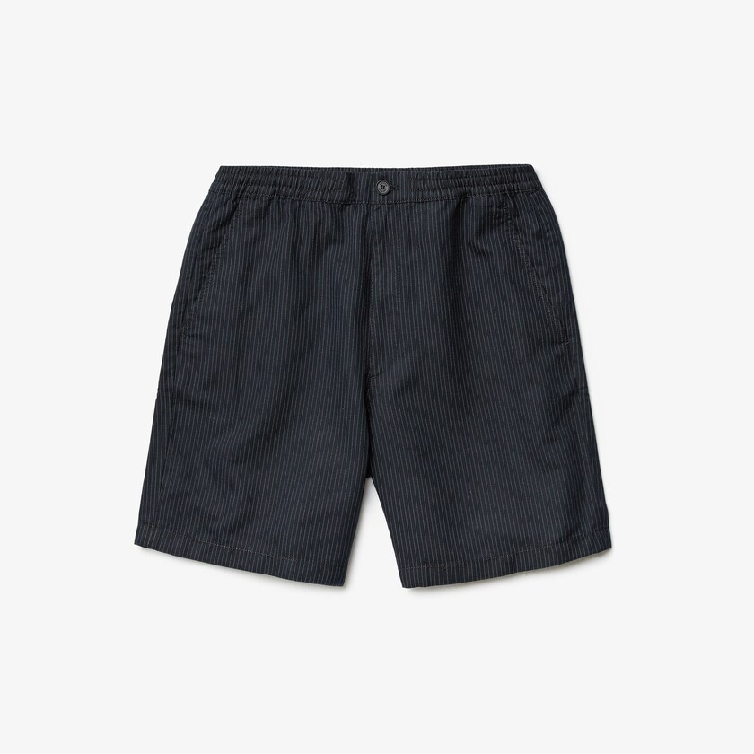 Calção Azul Marinho Azuis Branco Masculino Lacoste Pinstriped Linen- Blend Bermuda LT4-26462V8