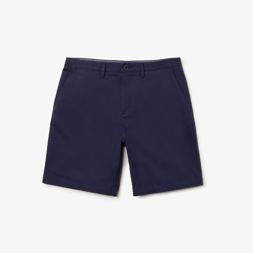 Calção Azul Marinho Azuis Masculino Lacoste Regular Fit Cotton Gabardine Bermuda NX6-75447I4
