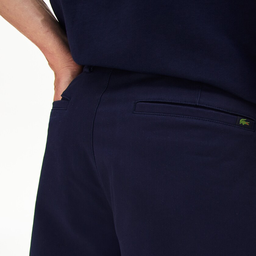 Calção Azul Marinho Azuis Masculino Lacoste Regular Fit Cotton Gabardine Bermuda NX6-75447I4