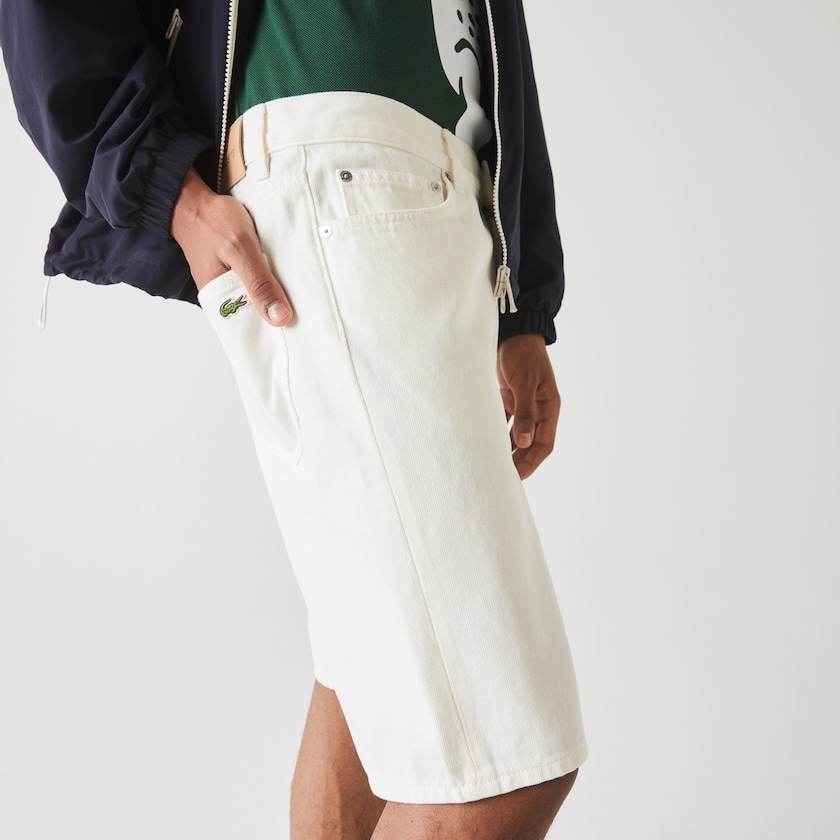 Calção Branco Masculino Lacoste Regular Fit Five-Pocket Denim XF6-86808H2