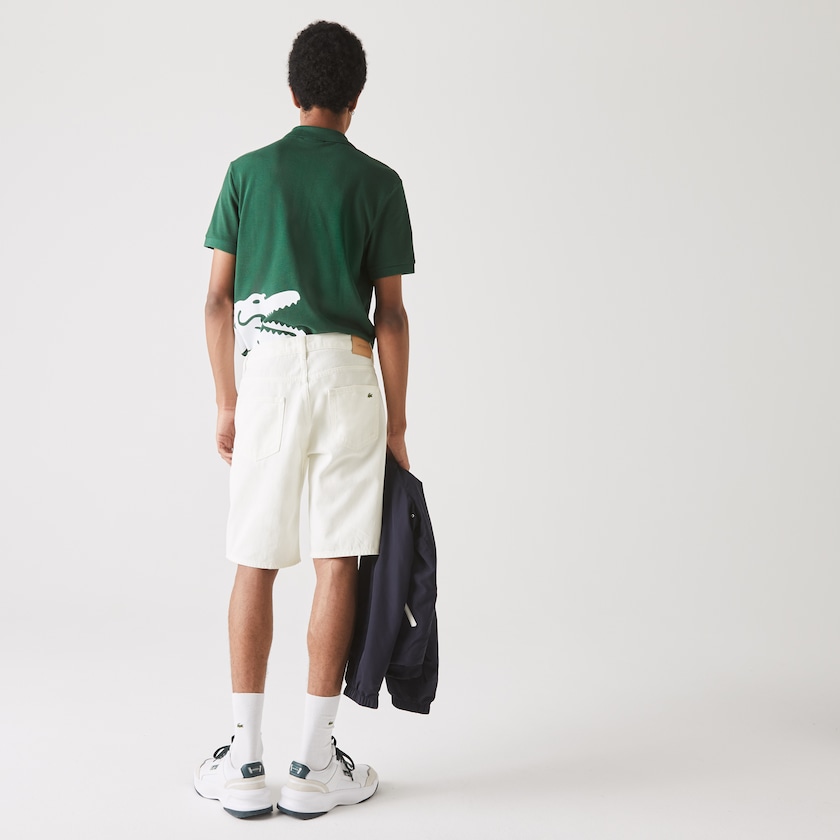 Calção Branco Masculino Lacoste Regular Fit Five-Pocket Denim XF6-86808H2