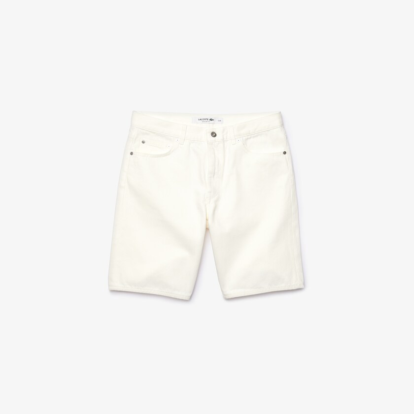 Calção Branco Masculino Lacoste Regular Fit Five-Pocket Denim XF6-86808H2