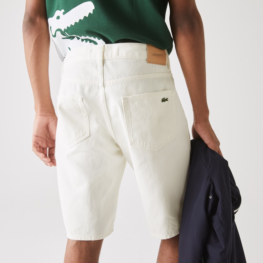 Calção Branco Masculino Lacoste Regular Fit Five-Pocket Denim XF6-86808H2