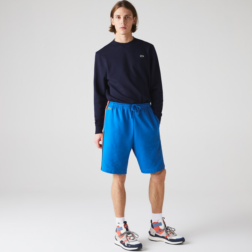 Calção Azuis Amarelas Vermelhas Azul Marinho Azuis Branco Masculino Lacoste SPORT Contrast Band Fleece QU2-73007S1