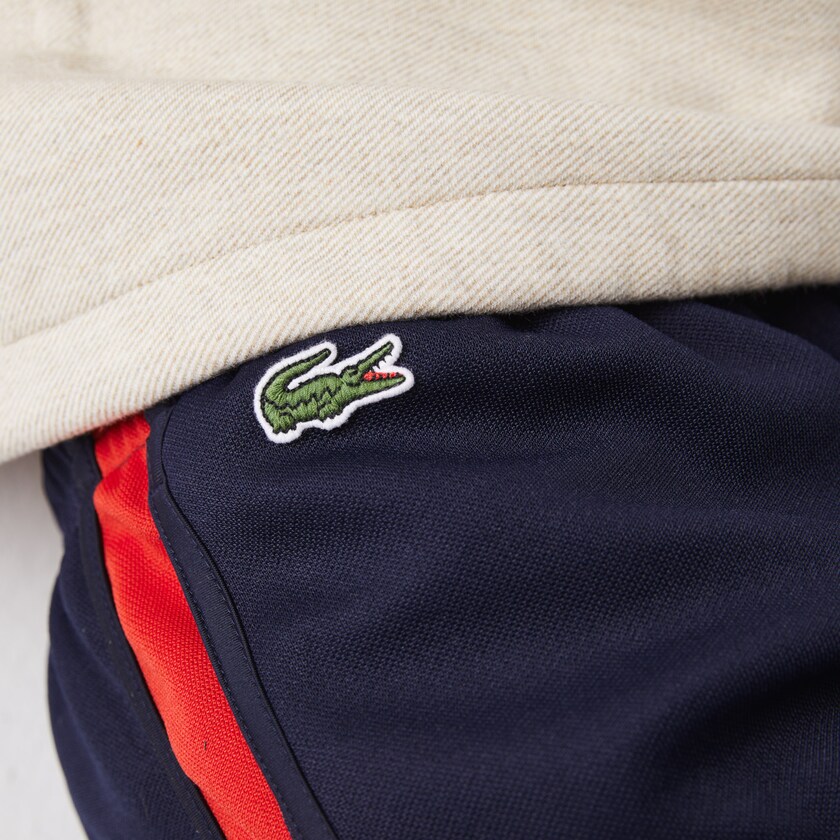 Calção Azul Marinho Azuis Vermelhas Masculino Lacoste SPORT Contrast Bands Cotton Blend IF9-24932W9