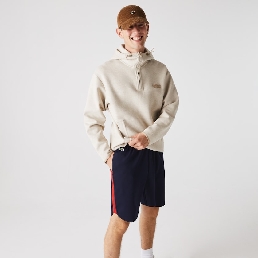 Calção Azul Marinho Azuis Vermelhas Masculino Lacoste SPORT Contrast Bands Cotton Blend IF9-24932W9