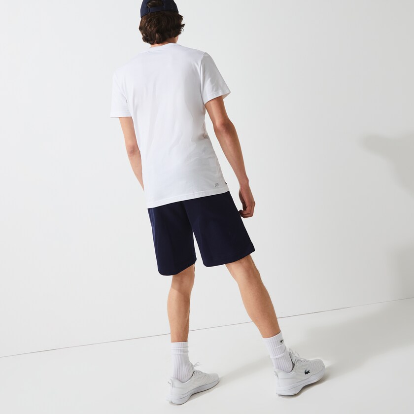 Calção Azul Marinho Azuis Verdes Branco Masculino Lacoste SPORT Roland Garros Cotton Fleece FG6-18591D9