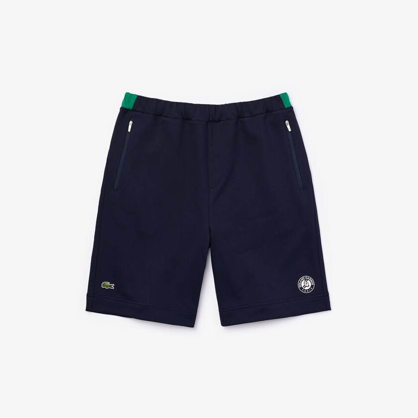 Calção Azul Marinho Azuis Verdes Branco Masculino Lacoste SPORT Roland Garros Cotton Fleece FG6-18591D9