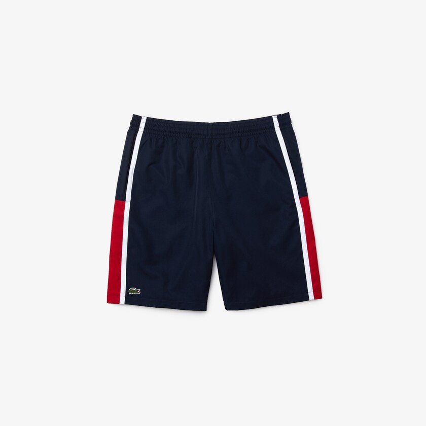 Calção Azul Marinho Azuis Vermelhas Branco Masculino Lacoste SPORT Taffeta Tennis ZZ1-05870C5