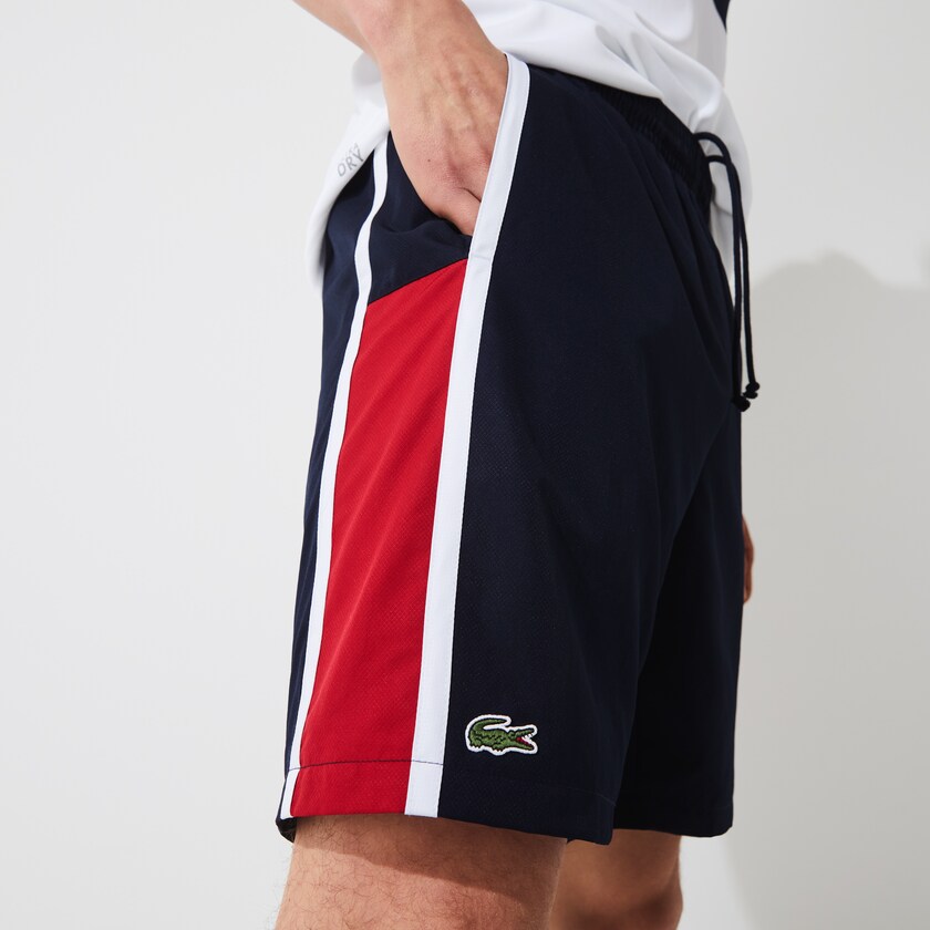 Calção Azul Marinho Azuis Vermelhas Branco Masculino Lacoste SPORT Taffeta Tennis ZZ1-05870C5