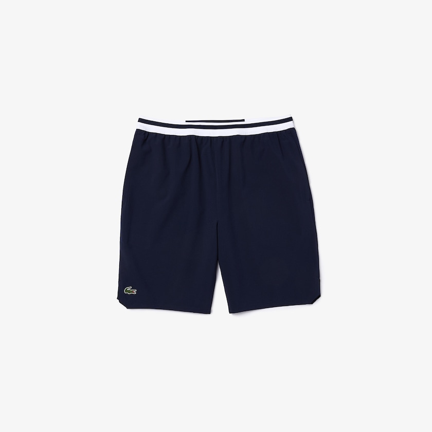 Calção Azul Marinho Azuis Branco Masculino Lacoste SPORT x Novak Djokovic Stretch Taffeta XN8-25742V7