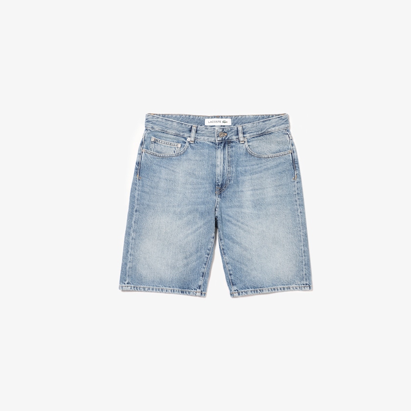 Calção Azuis Masculino Lacoste Slim Fit Cotton Denim Bermuda IX7-79937Y6