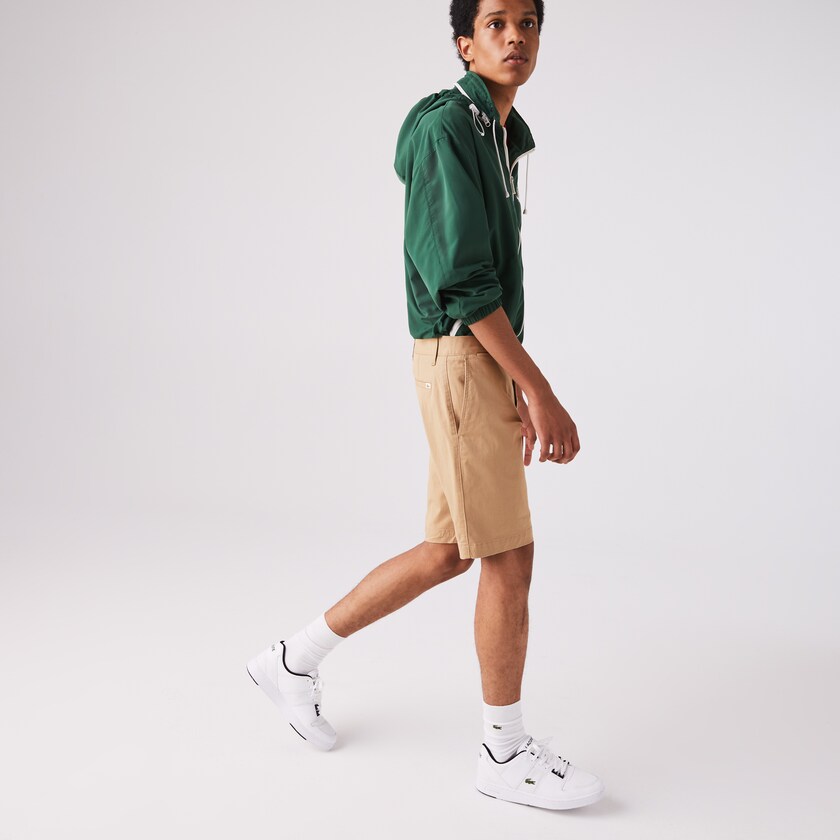 Calção Bege Masculino Lacoste Slim Fit Stretch Gabardine RV0-16841W6