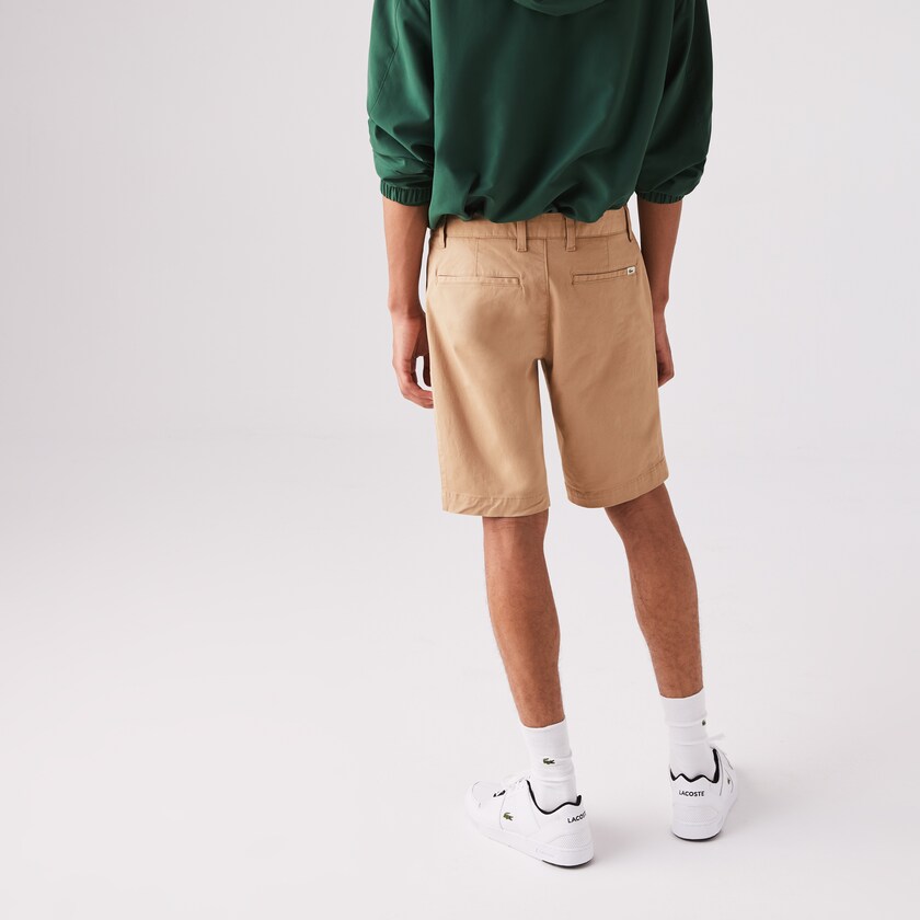 Calção Bege Masculino Lacoste Slim Fit Stretch Gabardine RV0-16841W6
