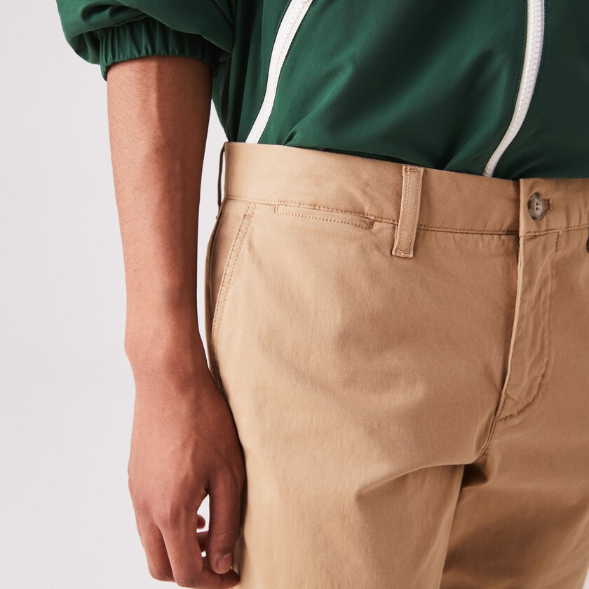 Calção Bege Masculino Lacoste Slim Fit Stretch Gabardine RV0-16841W6