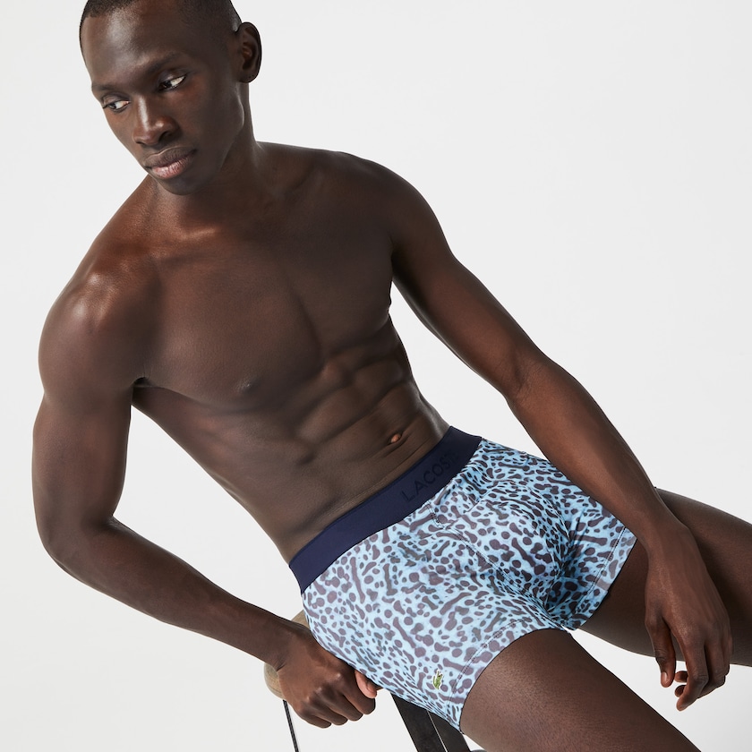Calção Branco Masculino Lacoste x National Geographic Polyester Trunk NL4-95639T4