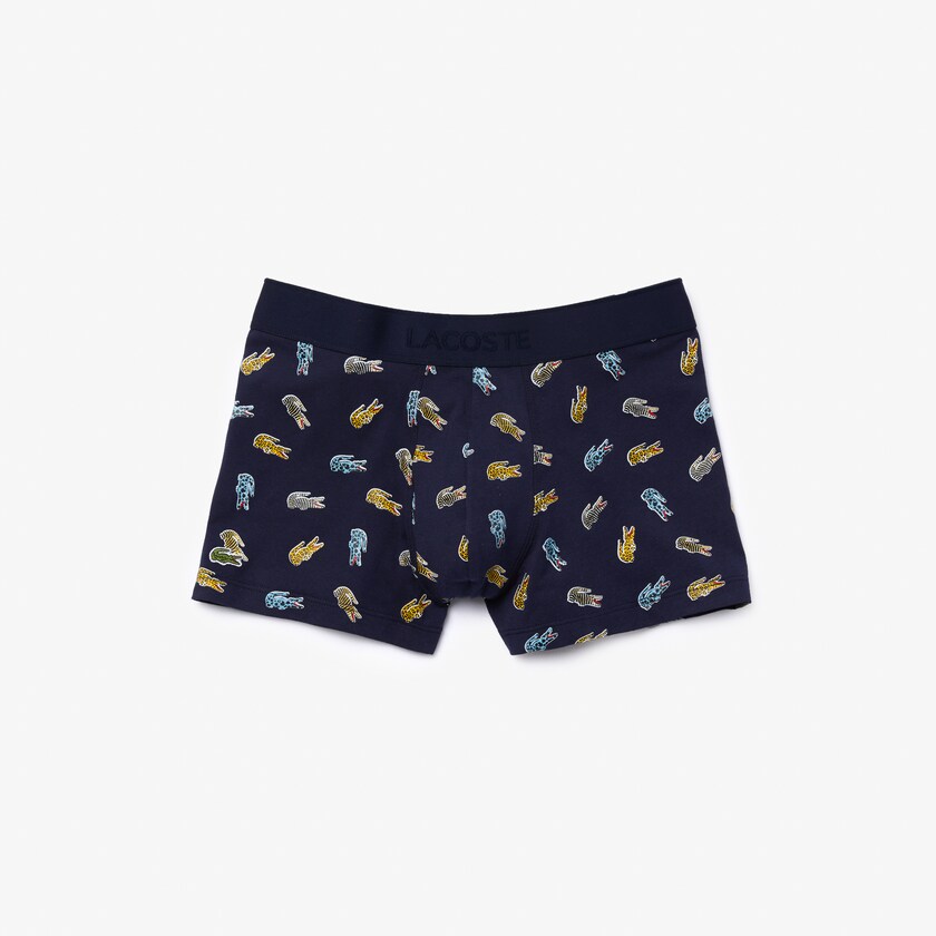 Calção Azul Marinho Azuis Branco Masculino Lacoste x National Geographic Trunk KG7-75297K6