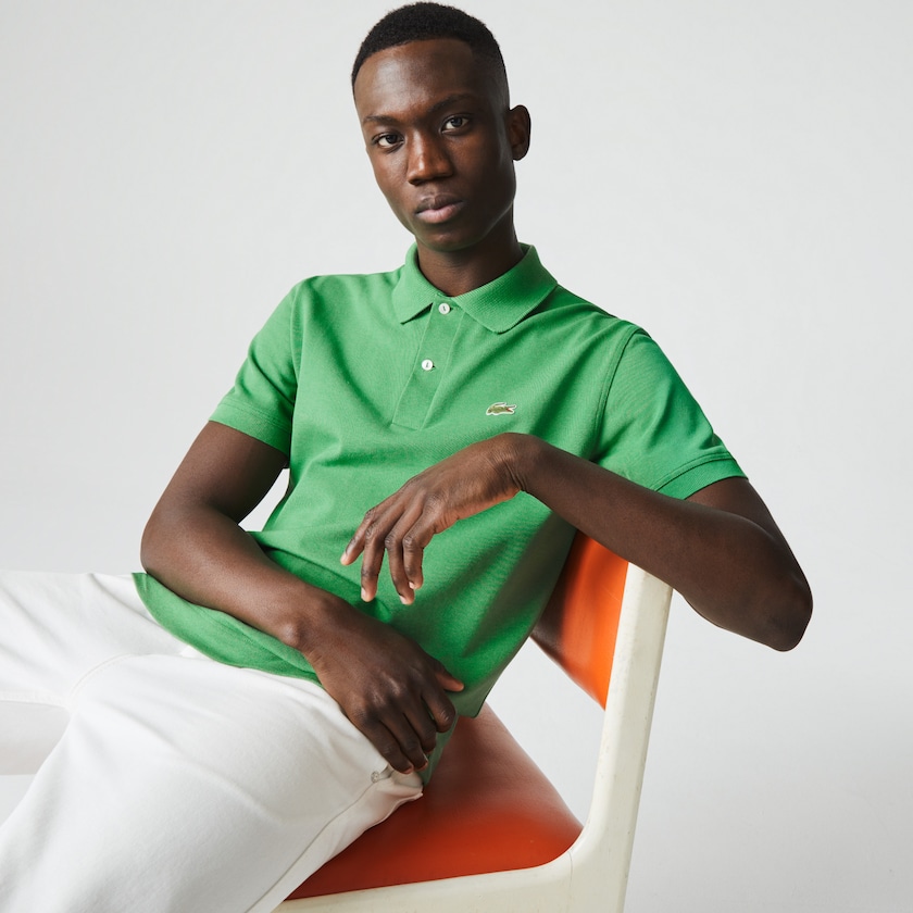 Camisa Polo Verdes Masculino Lacoste Classic Fit Organic Cotton Piqué DE7-56835Y1
