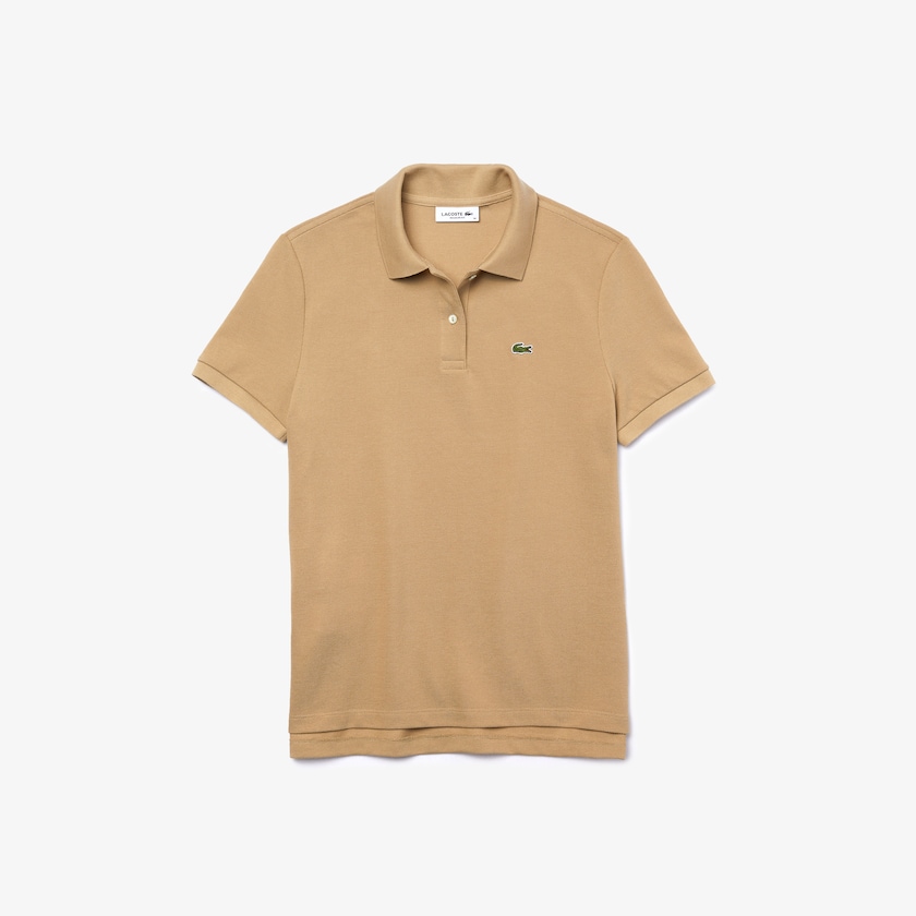 Camisa Polo Bege Feminino Lacoste Classic Fit Soft Cotton Petit Piqué LC4-70757V5