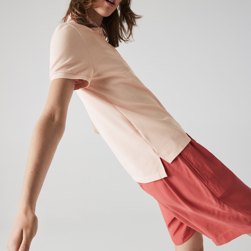 Camisa Polo Luz Rosa Feminino Lacoste Classic Fit Soft Cotton Petit Piqué UB3-52475J6