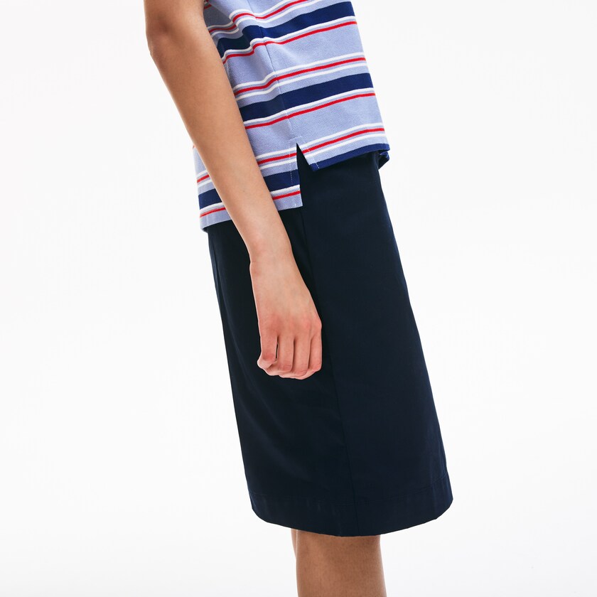 Camisa Polo Roxo Azul Marinho Azuis Branco Vermelhas Luz Rosa Feminino Lacoste Classic Fit Striped Cotton TR4-35363X7