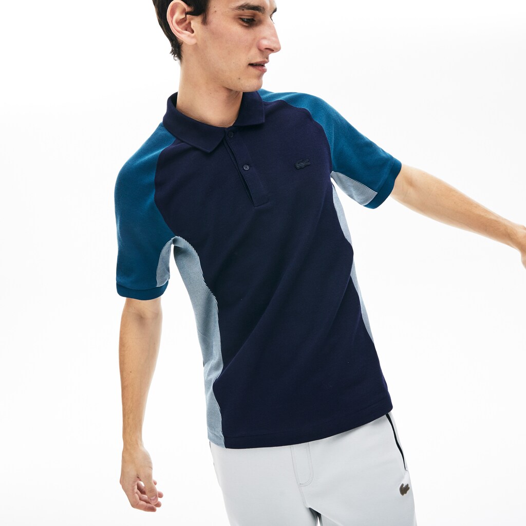 Camisa Polo Azul Marinho Azuis Cinzentas Azul Marinho Azuis Masculino Lacoste Colorblock Piqué FF1-22762U0