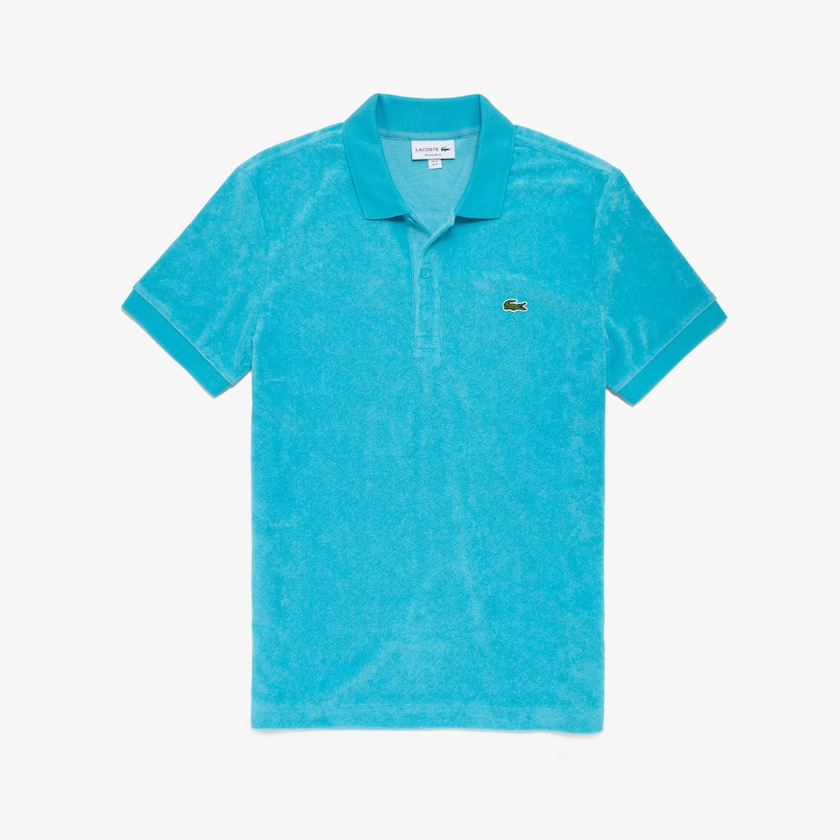 Camisa Polo Roxo Branco Masculino Lacoste Cotton Fleece Blend Regular Fit GK2-67846M2