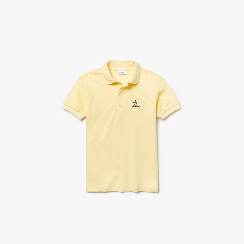 Camisa Polo Amarelas Criança Lacoste Embroidered Cotton Petit Piqué OG3-24622D8