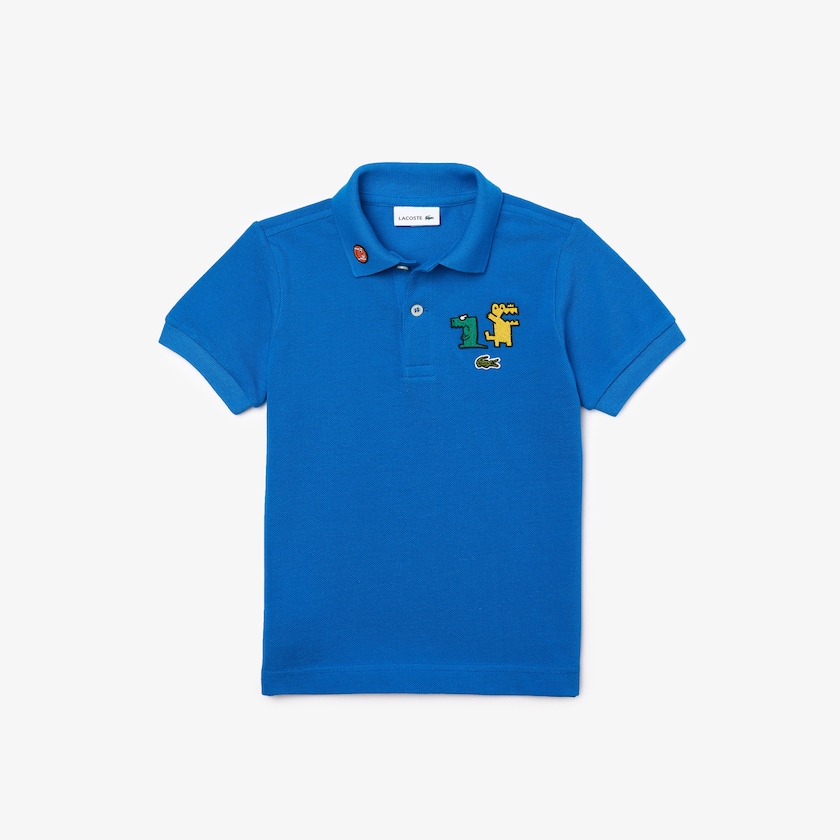Camisa Polo Azuis Criança Lacoste Fun Crocodiles Cotton Piqué ZK1-68186R6