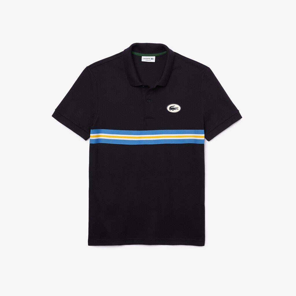 Camisa Polo Azul Marinho Azuis Masculino Lacoste Heritage Regular Fit Badge Cotton Piqué YR5-11051L3