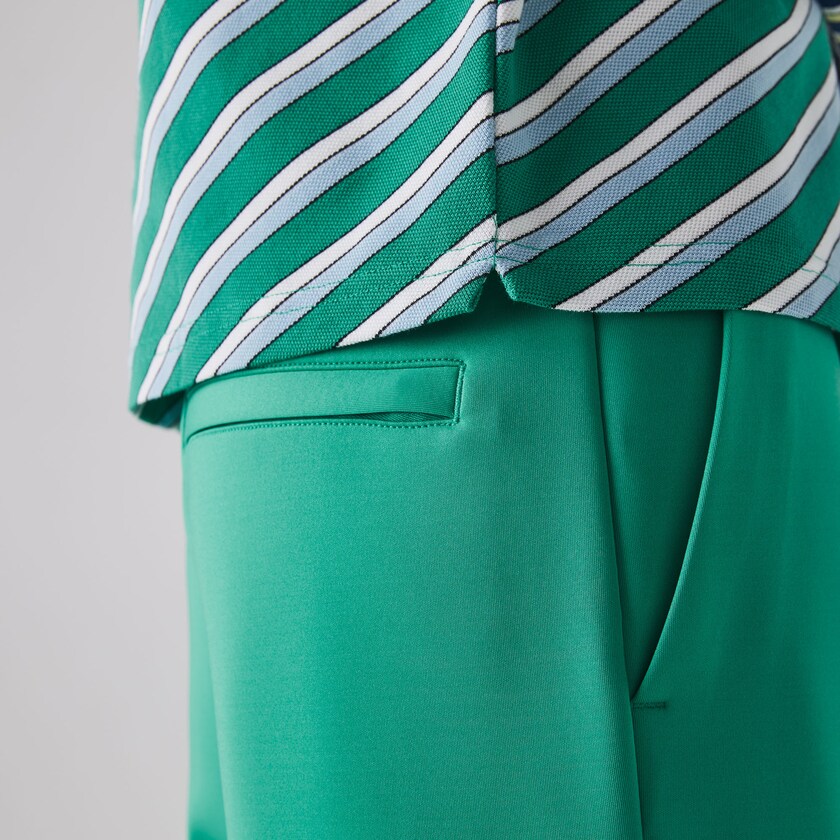 Camisa Polo Verdes Branco Feminino Lacoste LIVE Loose Fit Badge Striped Cotton Piqué HG6-45904I3