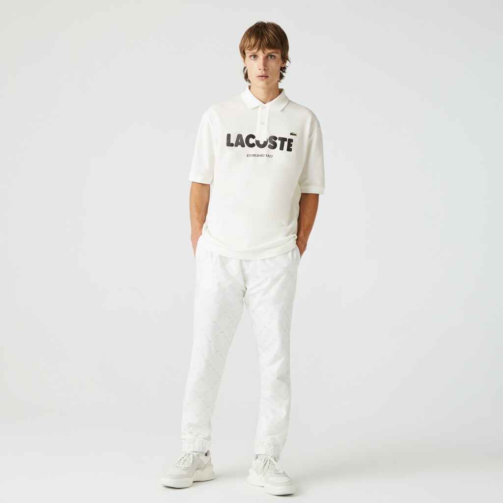 Camisa Polo Branco Pretas Masculino Lacoste LIVE Loose Fit Branded Cotton Piqué IN6-36653Y8