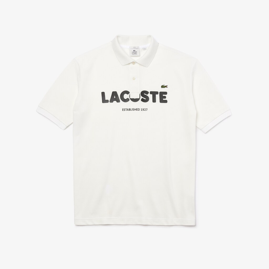 Camisa Polo Branco Pretas Masculino Lacoste LIVE Loose Fit Branded Cotton Piqué IN6-36653Y8