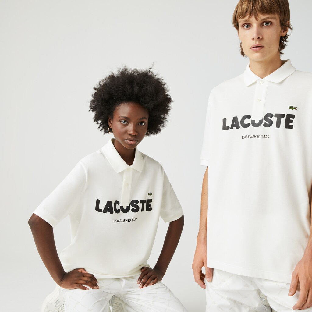 Camisa Polo Branco Pretas Masculino Lacoste LIVE Loose Fit Branded Cotton Piqué IN6-36653Y8