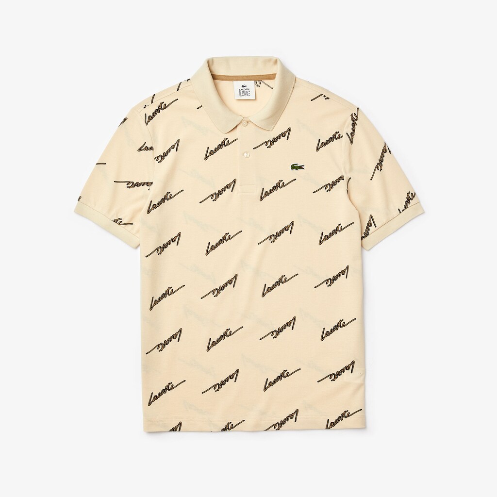 Camisa Polo Cinzentas Masculino Lacoste LIVE Standard Fit Print Cotton Piqué MB8-09760U0