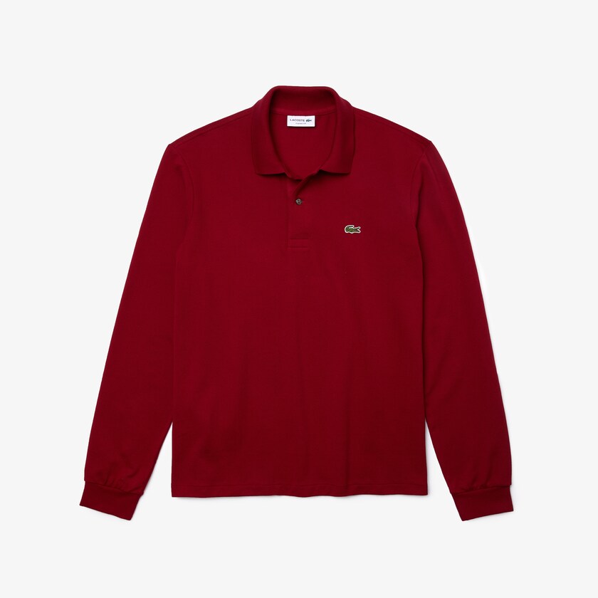 Camisa Polo Vermelhas Escuro Masculino Lacoste Long-Sleeve Classic Fit L.12.12 JD4-11421I1